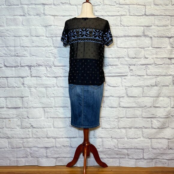 Gryphon Black Beaded Silk Top - Picture 6 of 9